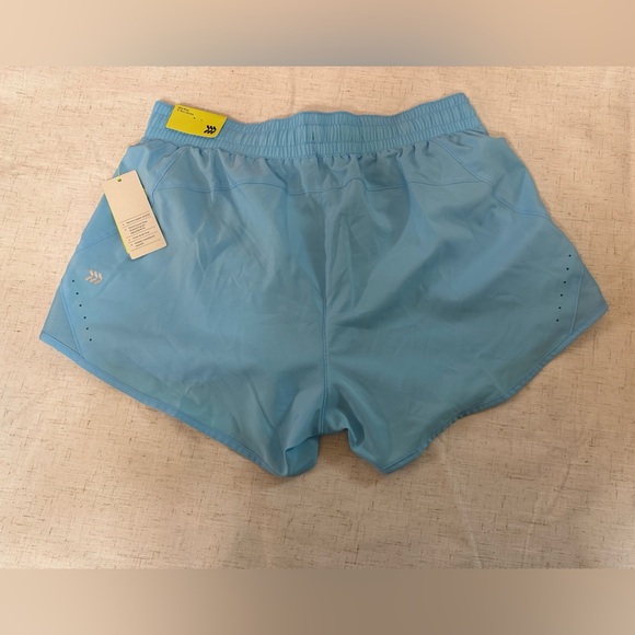 Light Blue Athletic Shorts with Zipper Pocket - Picture 3 of 9